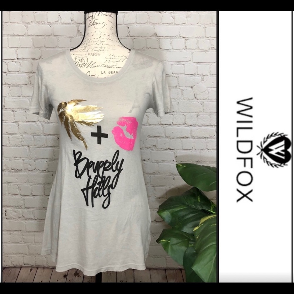 Wildfox Beverly Hills Graphic v-neck Top